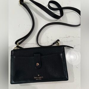 Kate Spade Black Leather Crossbody Bag 8”x5”